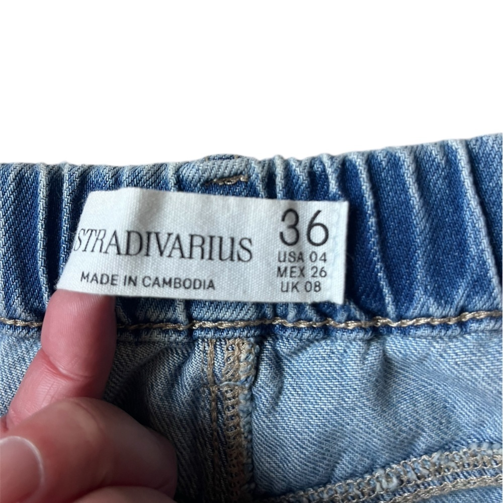 Stradivarius Blue Denim Maxi A-Line Skirt size 4 - Picture 5 of 8